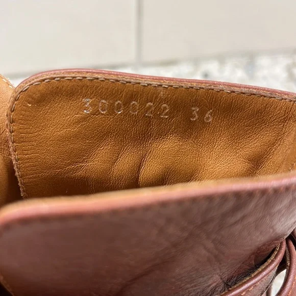 BALENCIAGA/PARIS caramel leather ankle booties